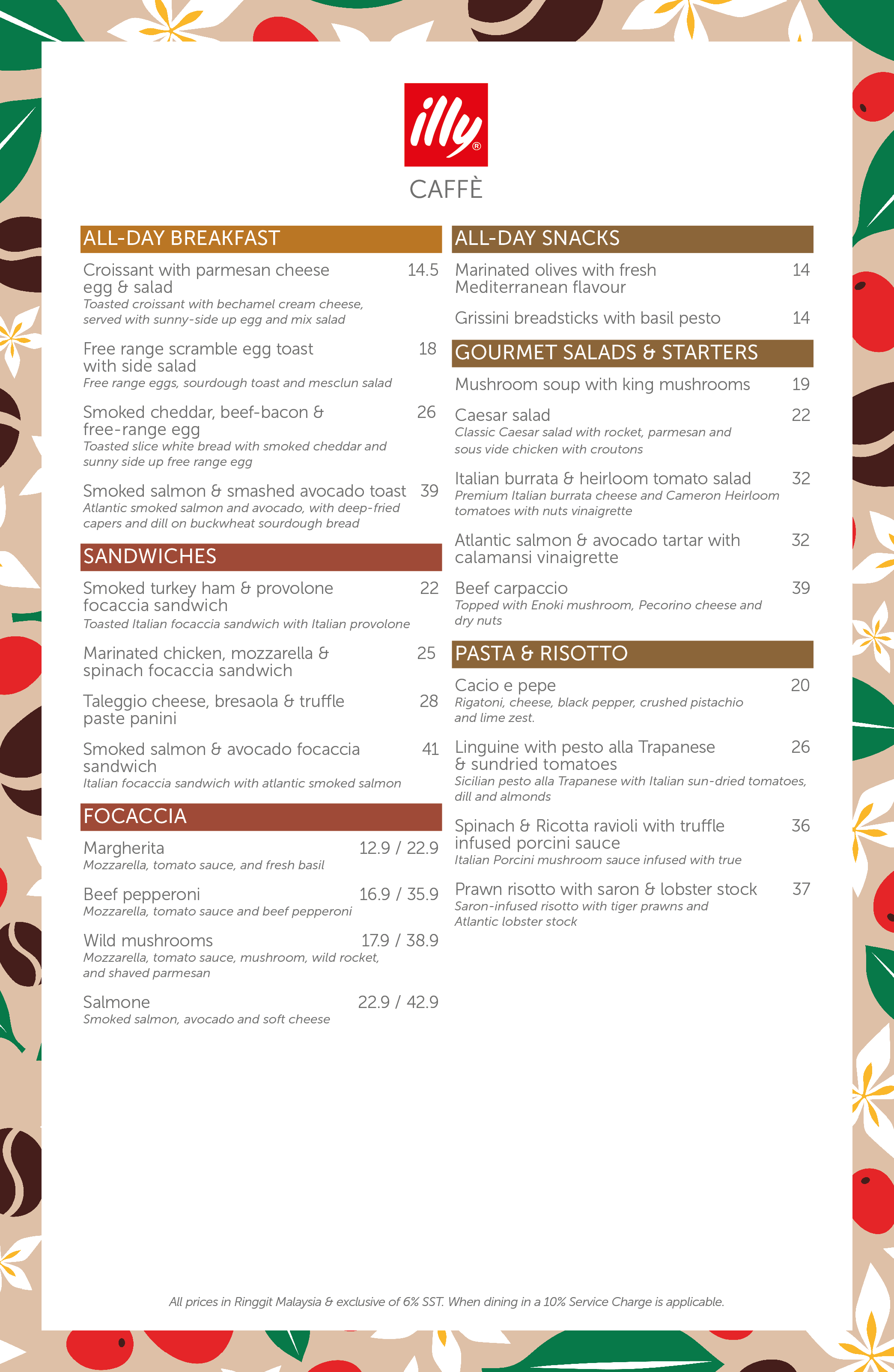 illy Caffè Pavilion Bukit Jalil Menu illy Malaysia