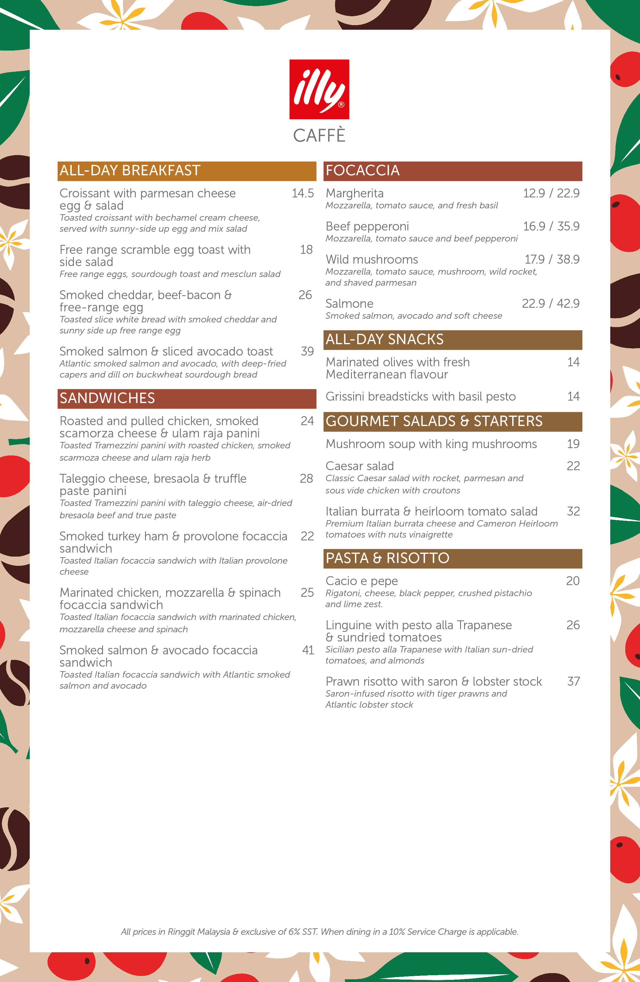 illy Caffè Sunway Velocity Menu illy Malaysia