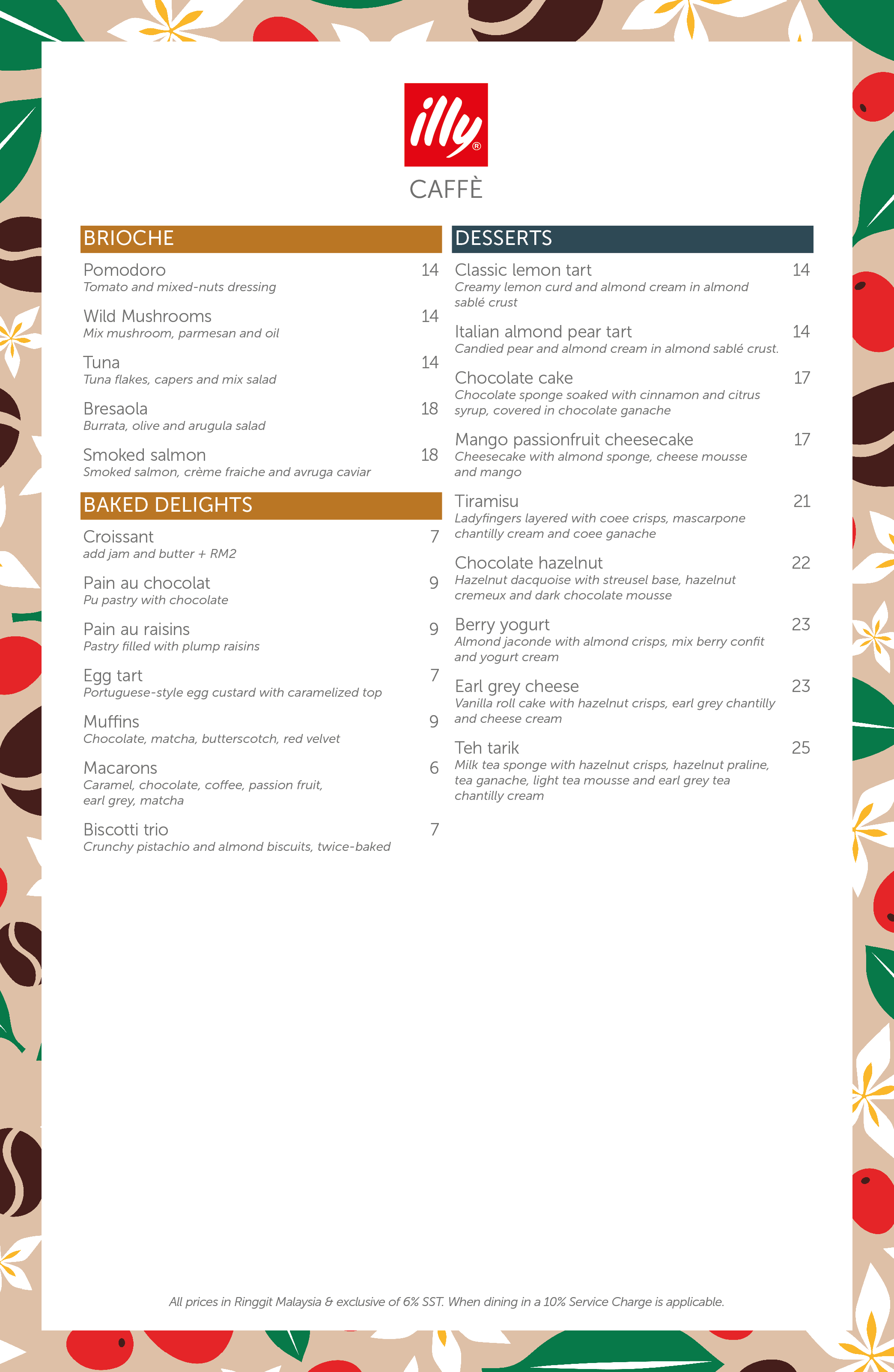 illy Caffè Sunway Velocity Menu illy Malaysia